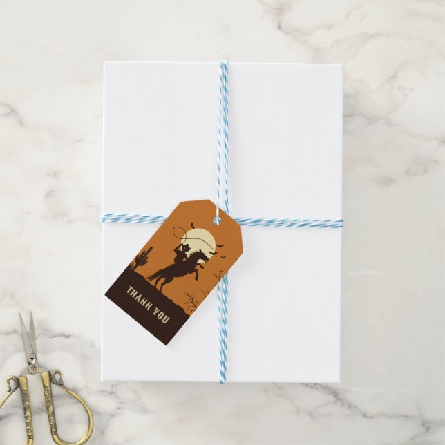 wetsern halloween thank you gift tags (With Twine)