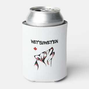 Wet'suwet'en Howling Wolf Haida Style Tattoo Color Can Cooler