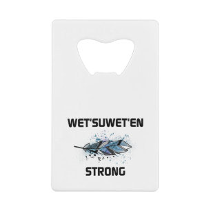 Wet'suwet'en Strong Horizontal Feather Color Credit Card Bottle Opener