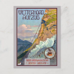 Wetterhorn Aufzug Switzerland Vintage Alps 1931 Postcard