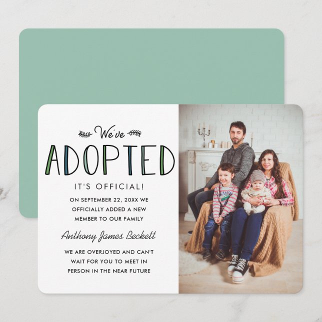We've Adopted | Adoption Announcement (Front/Back)