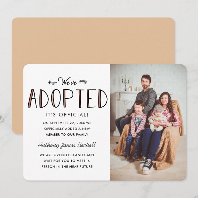 We've Adopted | Adoption Announcement (Front/Back)