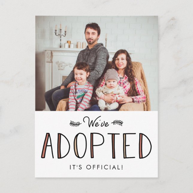 We've Adopted | Adoption Announcement Postcard (Front)