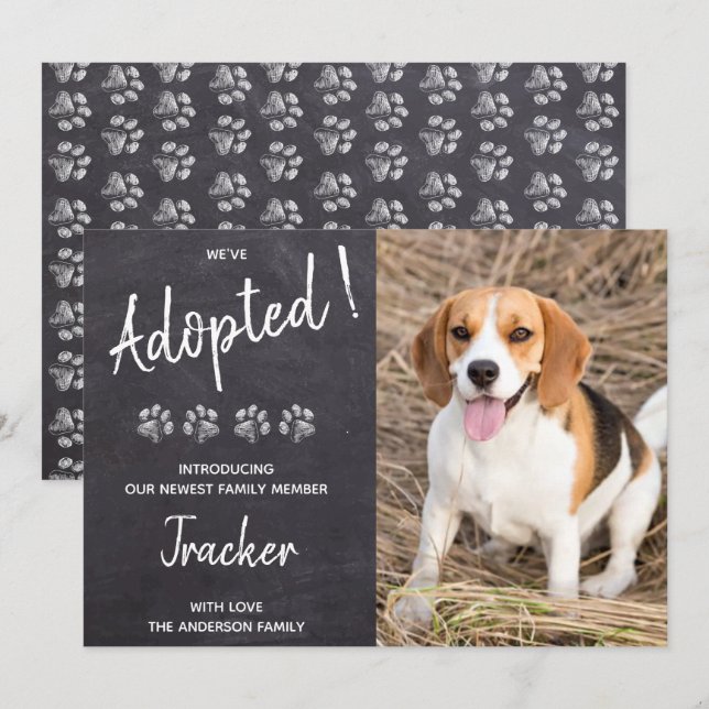 We've Adopted Dog Rescue Puppy New Pet Announcement (Front/Back)