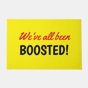 We've All Been Boosted Vaccine Text Yellow Doormat