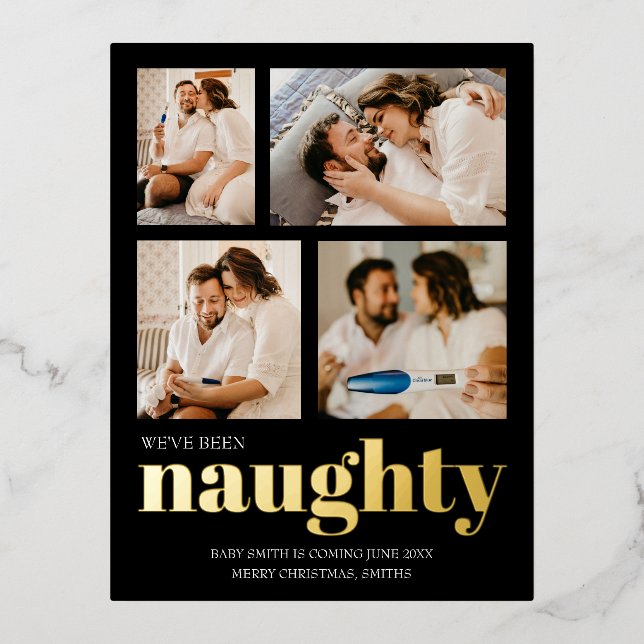Weve been naughty Pregnancy Announcement Christmas (Front)