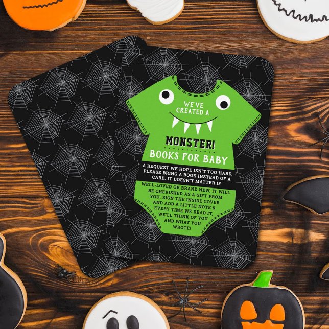 "We've Created A Monster" Halloween Baby Shower Enclosure Card (Creator Uploaded)