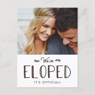 We've Eloped Elopement Marriage Announcement