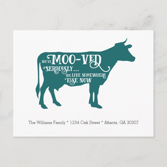 We've Moo-ved | Funny Cow Moving Announcement (Front)