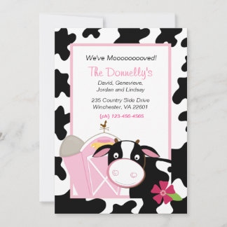 We've Moooooved Cow Moving Invitation