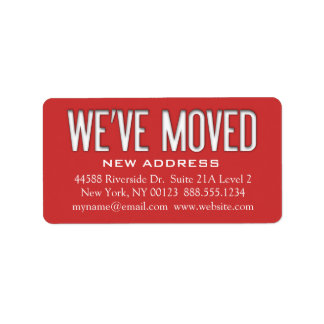 "We've Moved" Address Change Notification Label