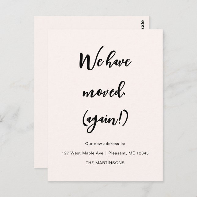 We've Moved Again Funny Moving Announcement Postcard (Front/Back)
