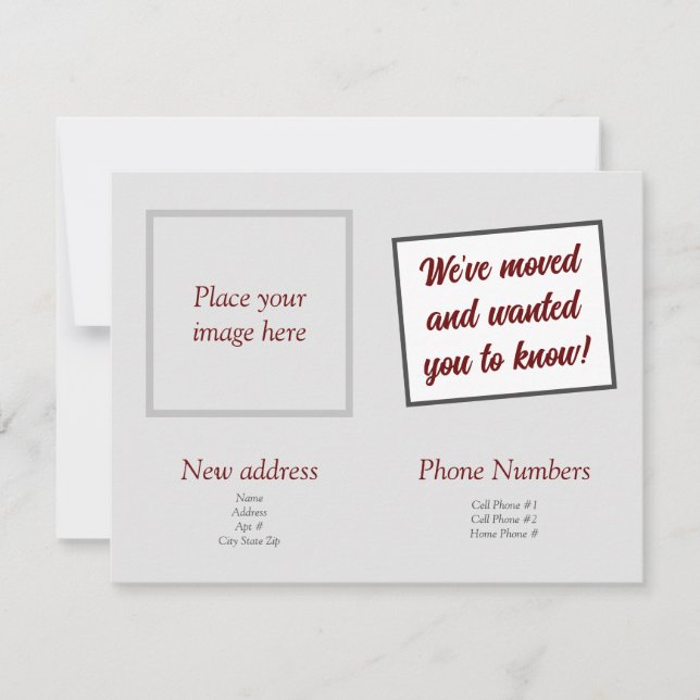 We've moved announcement card (Front)