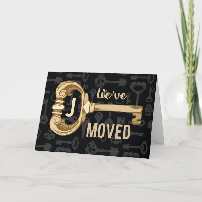 We've Moved Announcement, Customize Monogram Announcement (Front)