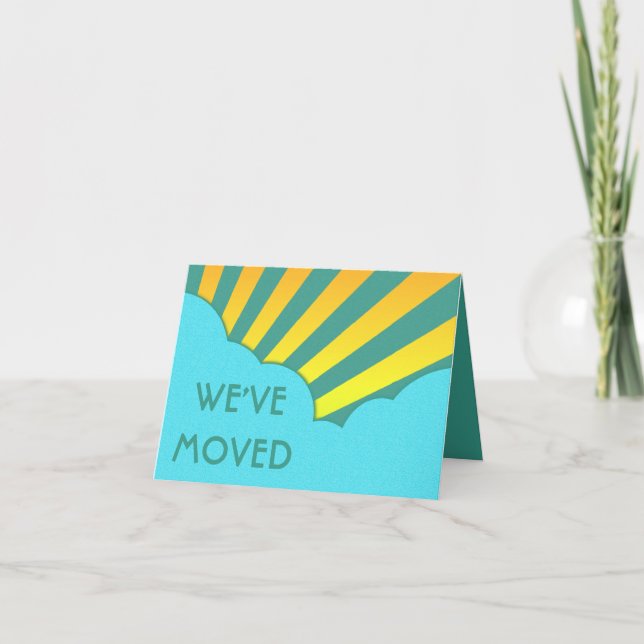 we've moved announcement : retro clouds (Front)