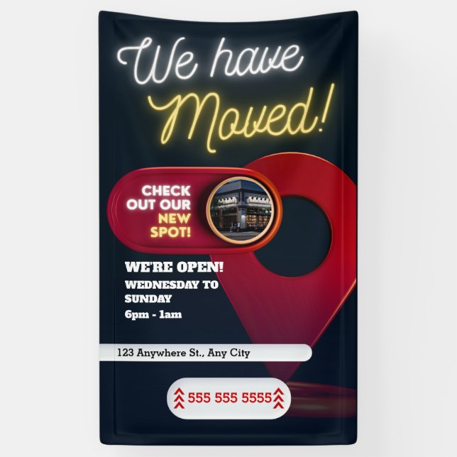 We've Moved Announcements Custom Moving Business Banner (Vertical)