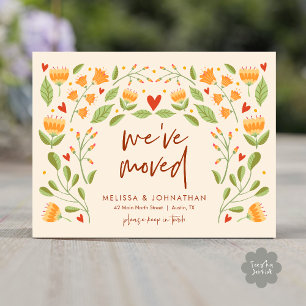 We've Moved, Autumn New Home Announcement Postcard