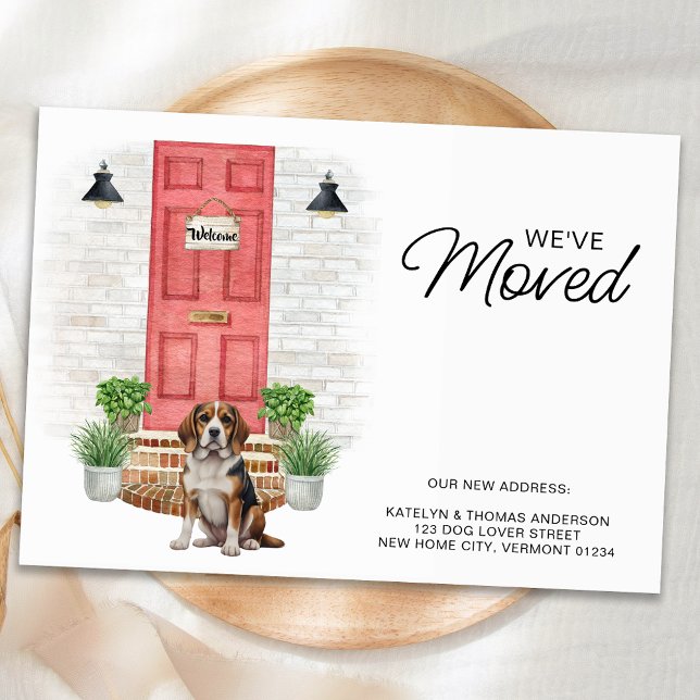 We've Moved Beagle Red Door Dog Moving  Announcement (Creator Uploaded)
