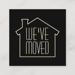 We've Moved Black and Gold Modern Enclosure Card