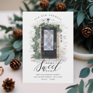 We've Moved Black Iron Watercolor Elegant Door Announcement