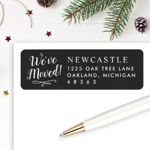 We've Moved Black New Home Elegant Return Address