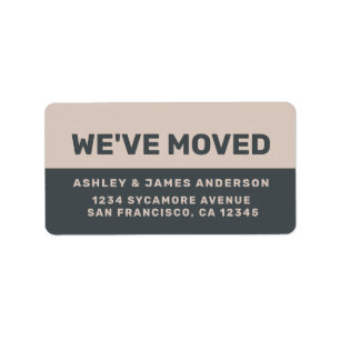 We've Moved Black Pastel Purple New Address Label