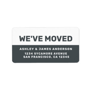 We've Moved Black White New Address Label