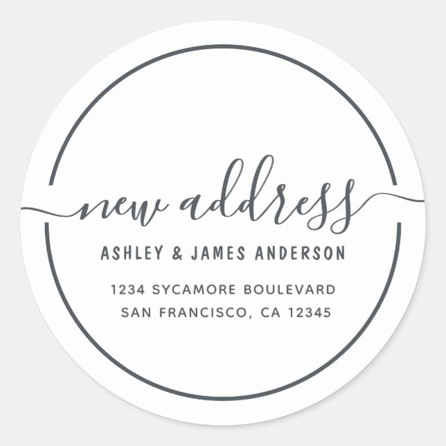 We've Moved Black White New Address label (Front)