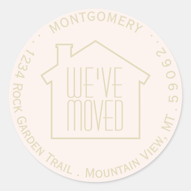 We've Moved Blush Pink Gold Return Address Labels (Front)