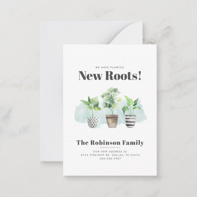 We've Moved Boho New Roots Moving Card (Front)
