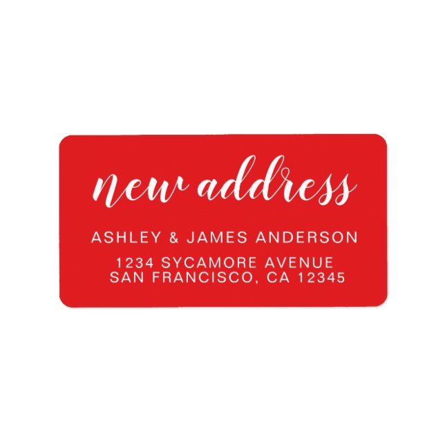 We've Moved Bright Red New Address Label (Front)