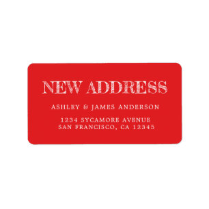 We've Moved Bright Red New Address label