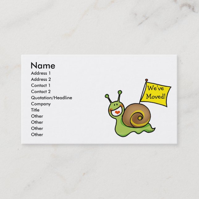 We've Moved! Business Card (Front)