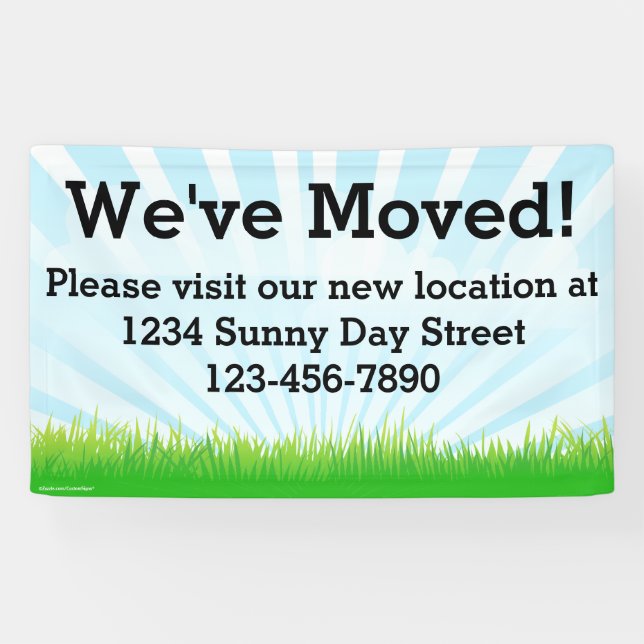 We've Moved Business Moving Sign Banner (Horizontal)