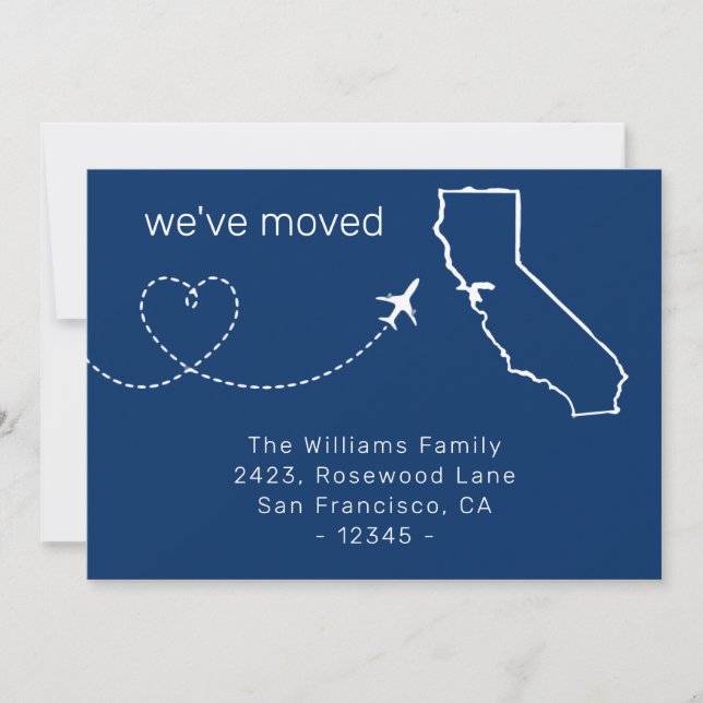 We've Moved California Moving Announcement Blue (Front)