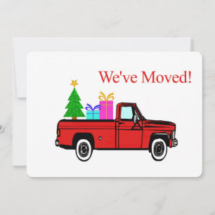 We've Moved Car and tree Christmas Card
