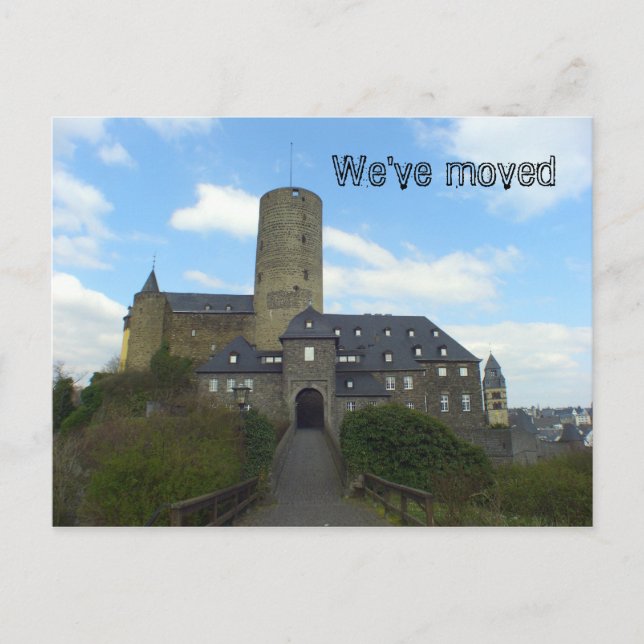 We've moved - castle motive cards (Front)