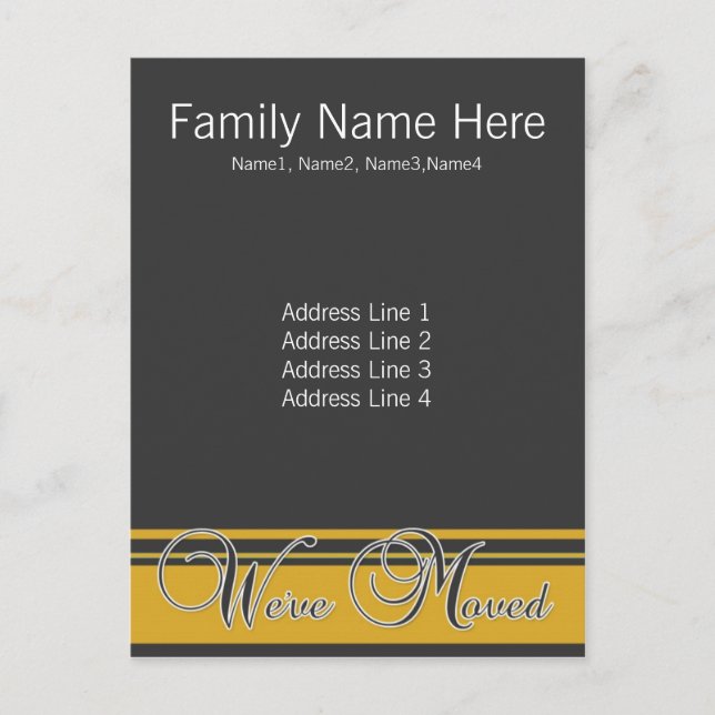 We've Moved - Change of Address Postcard (Front)