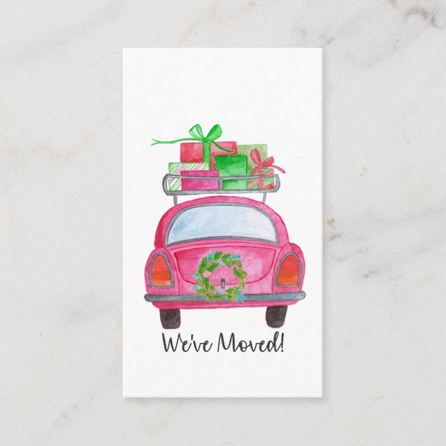 We've Moved Christmas Car Enclosure Card (Front)