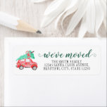 We've Moved Christmas Car Tree Holiday Moving<br><div class="desc">We've Moved Christmas Car Tree New Home Address Holiday Moving label</div>