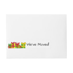 We've Moved Christmas gifts Christmas label