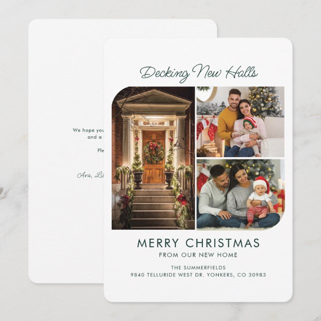 We've Moved Christmas Holiday Script Moving Card (Front/Back)
