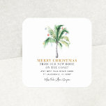We've Moved Christmas Holidays Palm Tree Moving Square Sticker<br><div class="desc">We've Moved Christmas Holidays Palm Tree Moving Holiday sticker you can easily customize by clicking the "Personalize" button. A perfect moving and holiday greetings for the family moving to the coast for Christmas temporarily or permanently</div>