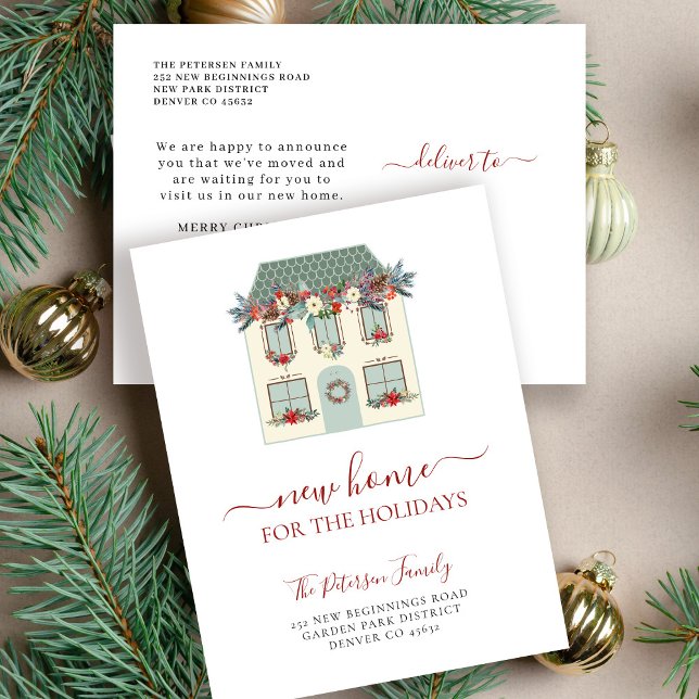 We've moved Christmas new home holiday moving Announcement Postcard (Creator Uploaded)
