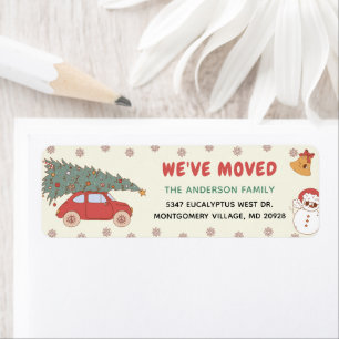 We've Moved Christmas Tree Car Return Address