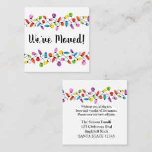 We've Moved Christmas Tree Lights Enclosure Card