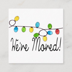 We've Moved Christmas Tree Lights Enclosure Card