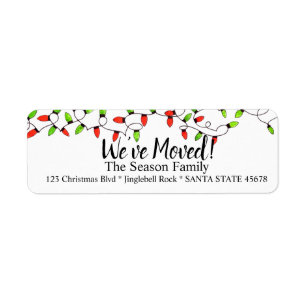 We've Moved  Christmas Tree Lights Label