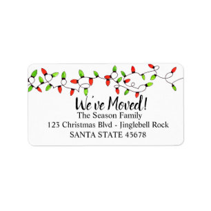 We've Moved Christmas Tree Lights Label