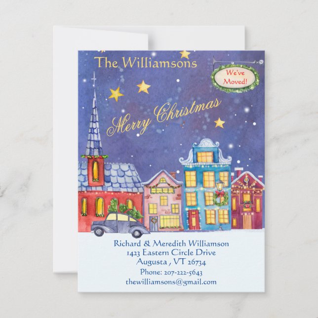 We've Moved Christmas Village Flat Move  Announcement (Front)